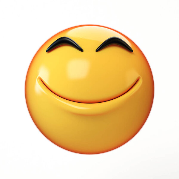     LoL Emoji isolated on white background, laughing face emoticon 3d rendering 