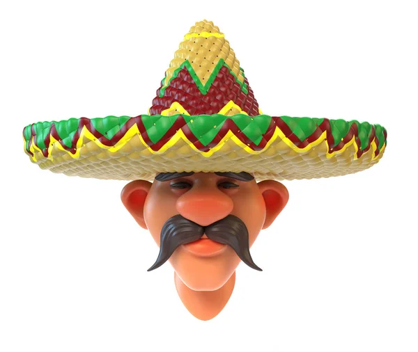 Mexicain avec rendu sombrero 3d — Photo