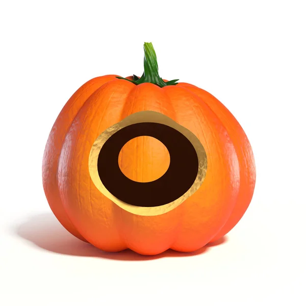 Numero carattere Halloween zucca 0 3d rendering — Foto Stock