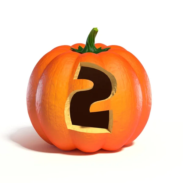 Halloween pumpkin font number 2 3d rendu — Photo