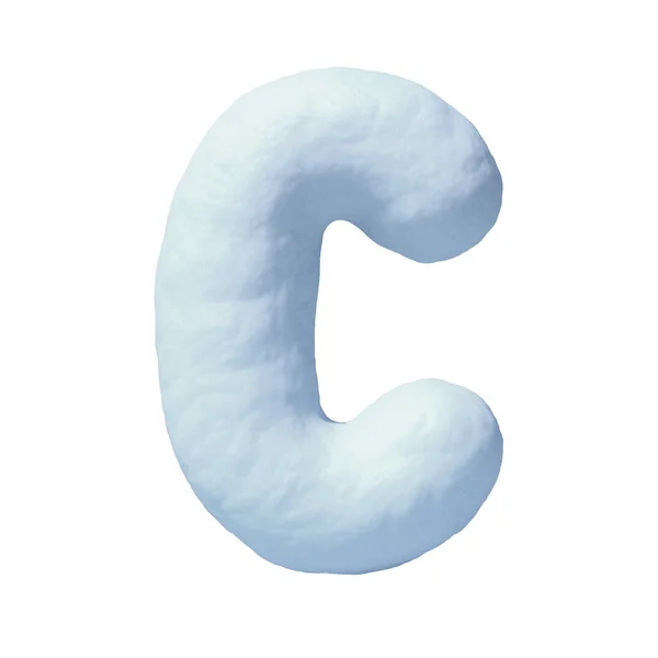 雪字体字母 C 3d 渲染 — 图库照片