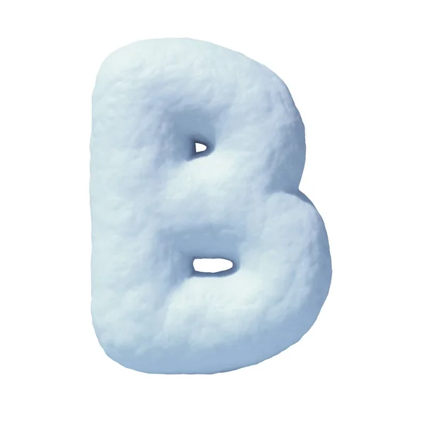 Lettera di carattere Snow B 3d rendering — Foto Stock