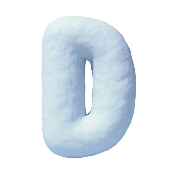 Snow font letter D 3d rendering — Stock Photo, Image