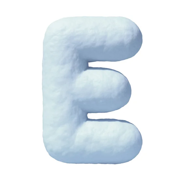 Snow font letter E 3d rendering — Stock Photo, Image