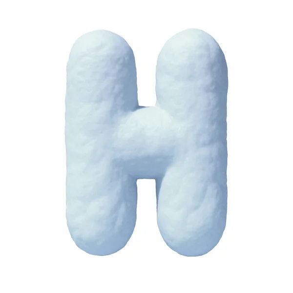Śnieg czcionki litery H renderowania 3d — Zdjęcie stockowe