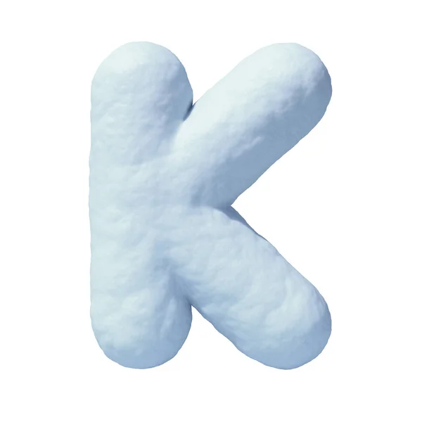 Sníh písmo písmeno K 3d vykreslování — Stock fotografie