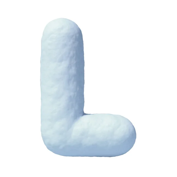 Snow font letter L 3d rendering — Stock Photo, Image