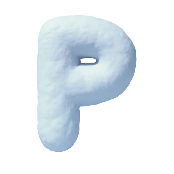 Lettera Snow font P 3d rendering — Foto Stock