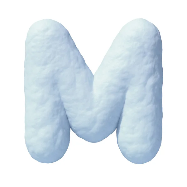 Letra de la fuente de nieve M 3d rendering —  Fotos de Stock