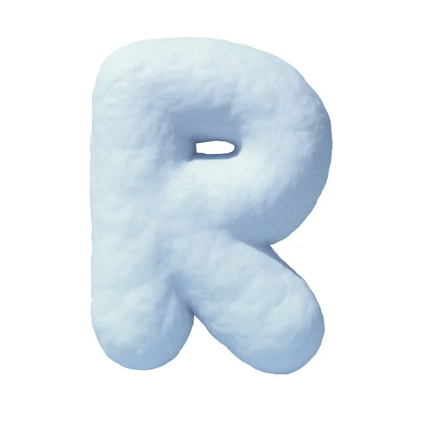 Sníh písmo písmeno R 3d vykreslování — Stock fotografie