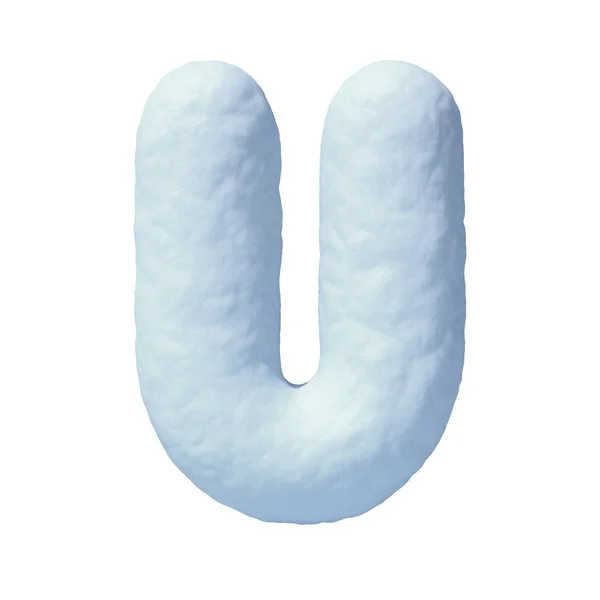 Śnieg czcionki renderowania 3d litery U — Zdjęcie stockowe