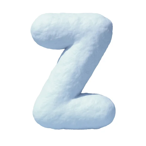 Snow letra fonte Z 3d renderização — Fotografia de Stock