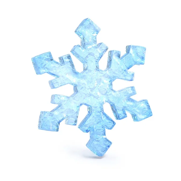 Snowflake isolated on white background 3d rendering — Stock Photo, Image