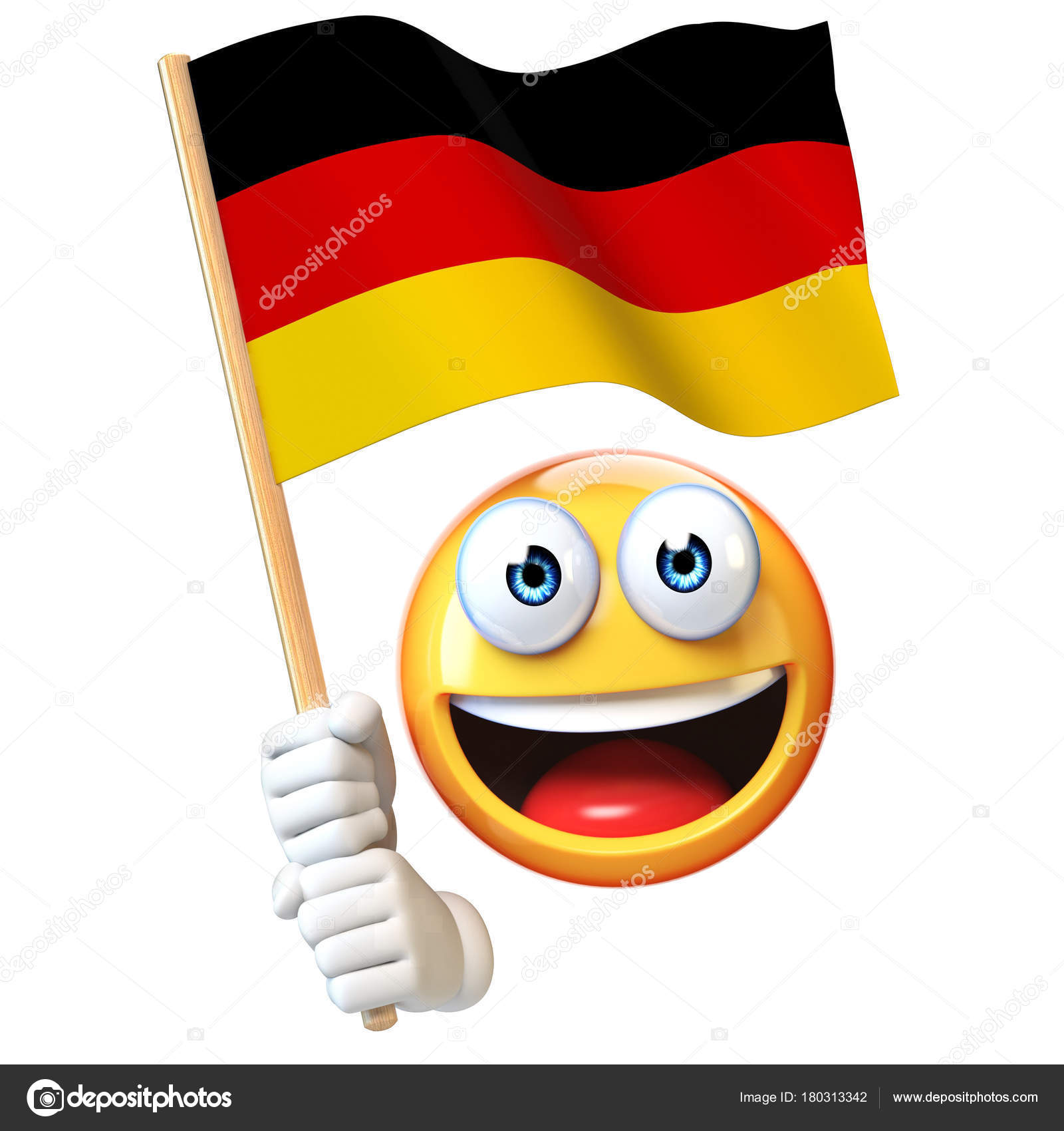 Emoji Holding German Flag Emoticon Waving National Flag Germany