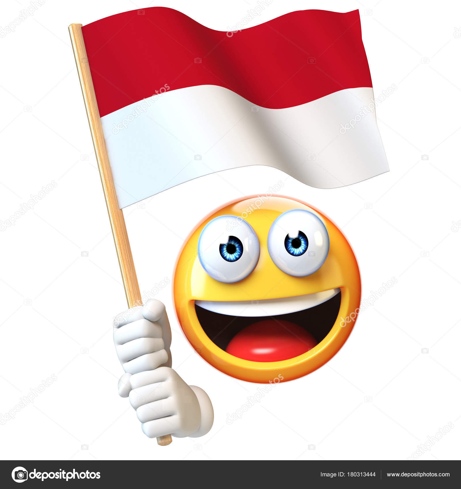 emoji holding indonesian flag