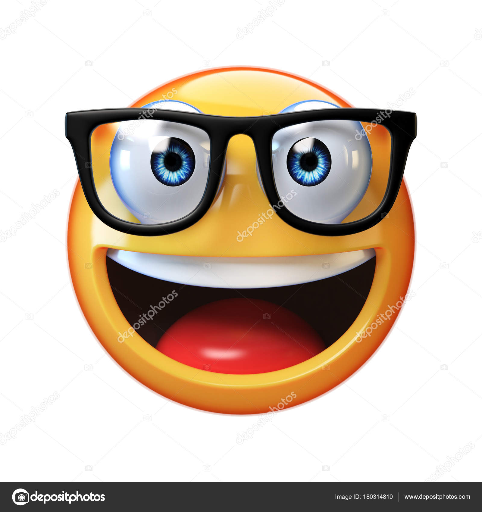 Nerd Emoji Isolated White Background Emoticon Glasses Rendering Stock Photo  by ©koya979 180314810