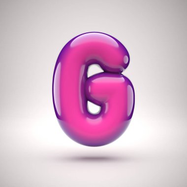 Yuvarlak pembe parlak yazı tipi 3d render sayı 9