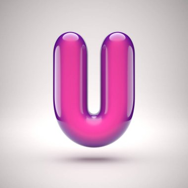 Yuvarlak pembe parlak yazı tipi 3d render sayı 9