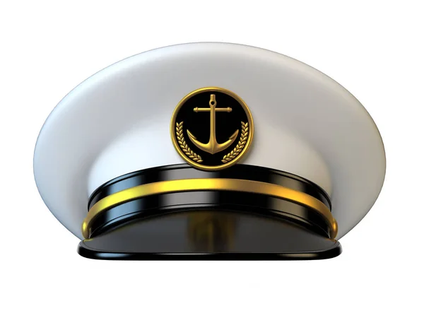 Navy Cap Ship Officer Admiral Sailor Naval Captain Hat Rendering — Stock Photo, Image