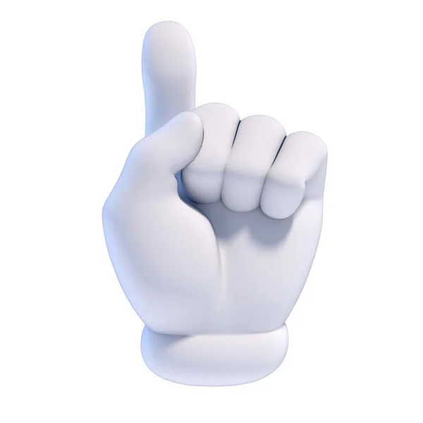 Cartoon Hände Set Nummer Ein Fan Handschuh Mit Erhobenem Finger — Stockfoto