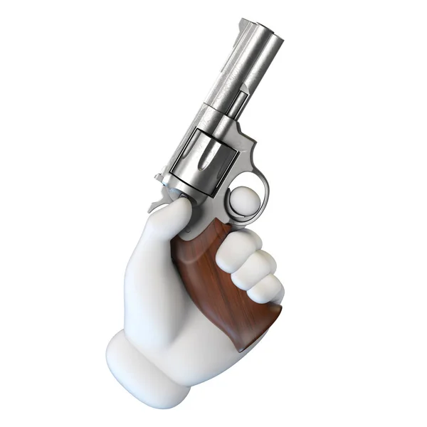 Cartoon Hand Holding Gun Rendering — Stock Photo, Image
