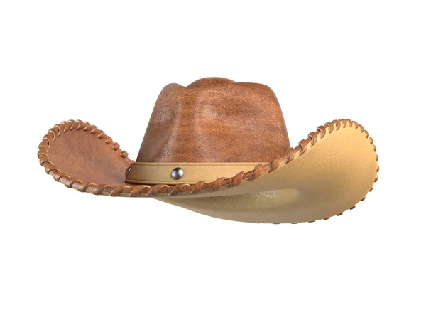 Chapeau Cowboy Isolé Sur Fond Blanc Rendu — Photo