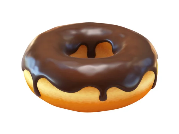 Chocolate Donut Doughnut Rendering — Stock Photo, Image