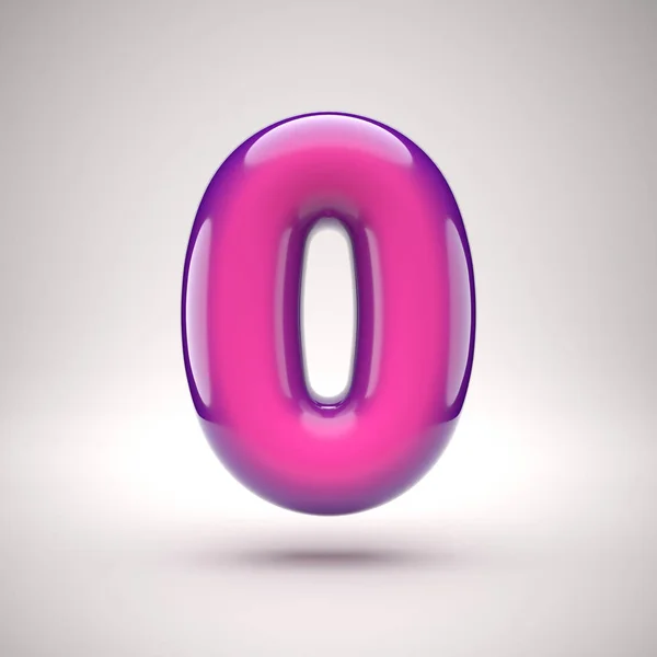 Pink Glossy Font Rendering Number — Stock Photo, Image