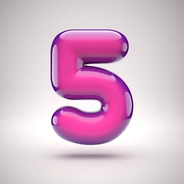 Ronde Roze Glanzend Lettertype Rendering Nummer — Stockfoto