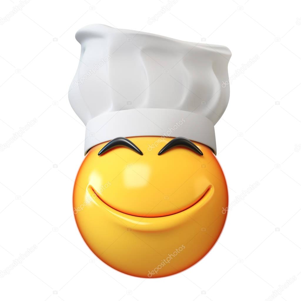 Emoji Kochen Isolierten Auf Weißen Hintergrund Emoticon Restaurant Koch Rendering — Stockfoto ...