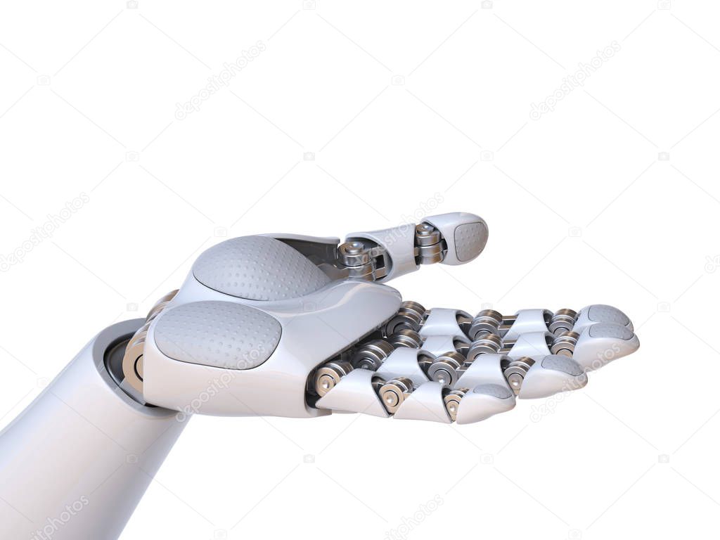 Robot hand holding gesture 3d rendering