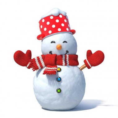 Noel Baba'nın şapka 3d render ile kardan adam