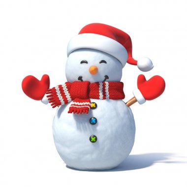 Noel Baba'nın şapka 3d render ile kardan adam