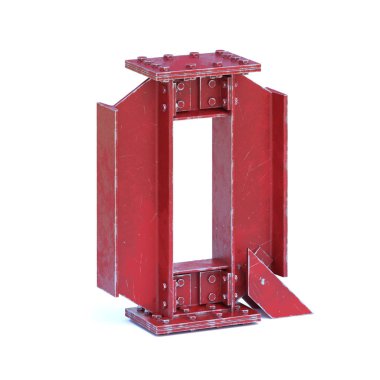 Çelik yazı tipi 3d render harf Q ışınla