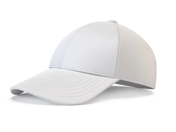 Berretto Baseball Bianco Modello Modello Cappello Vuoto Isolato Sfondo Bianco — Foto Stock