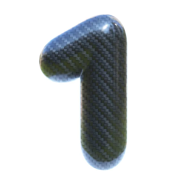 Carbon Fiber Lettertype Nummer Geïsoleerd Illustratie — Stockfoto