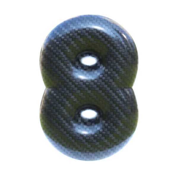 Carbon Fiber Font Number Ilustração Isolada — Fotografia de Stock