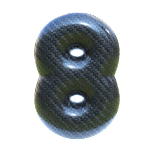 Carbon Fiber Font Number Illustrazione Isolata — Foto Stock