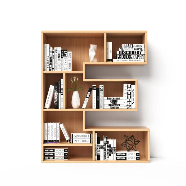 Fonte Bookshelves Alphabet Sous Forme Étagères Livres Fonte Mockup Lettre — Photo