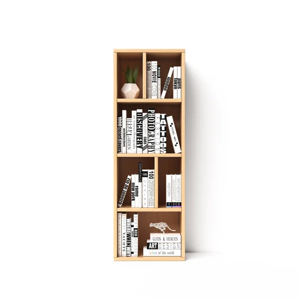 Bookshelves 3d font. Alphabet in the form of book shelves. Mockup font. Letter I,  3d rendering