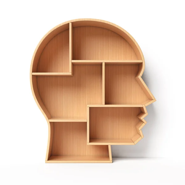 Bookshelves Shape Human Head Education Book Shelf Concept Rendering — Stock Photo, Image