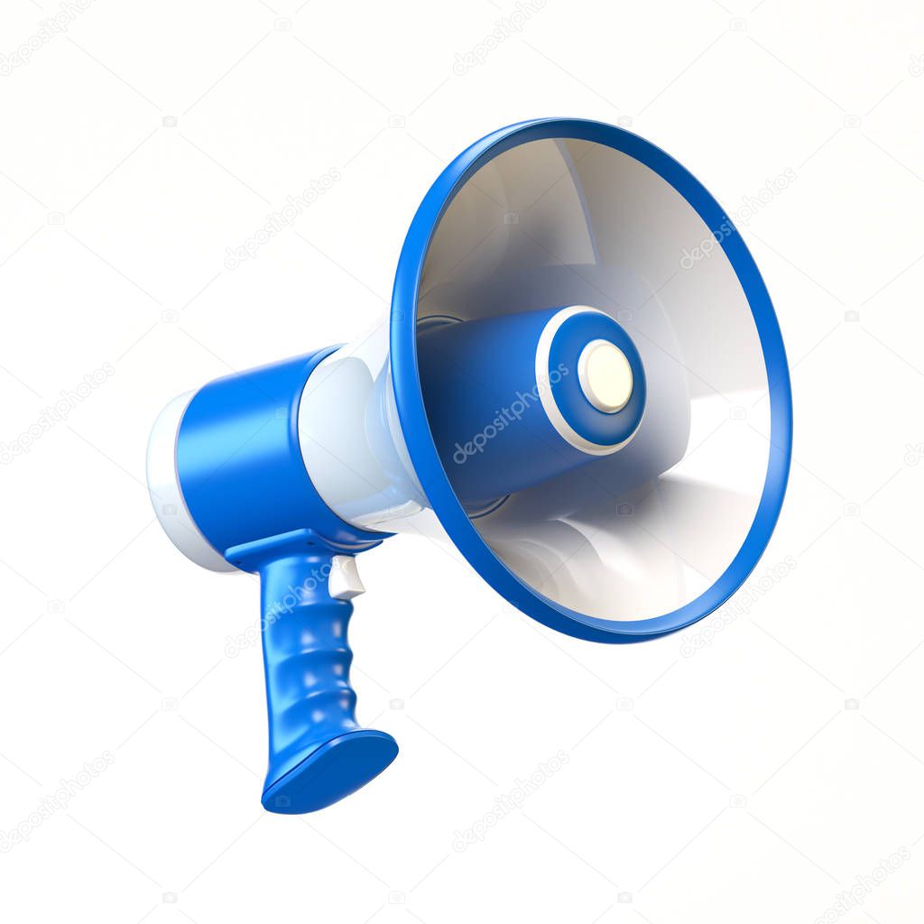 Loudspeaker, megaphone 3d rendering isolated illustration