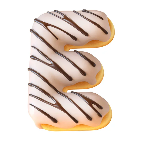 Donut Esmaltado Fuente Renderizado Letra — Foto de Stock