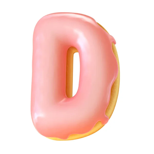 Donut Esmaltado Fuente Renderizado Letra —  Fotos de Stock