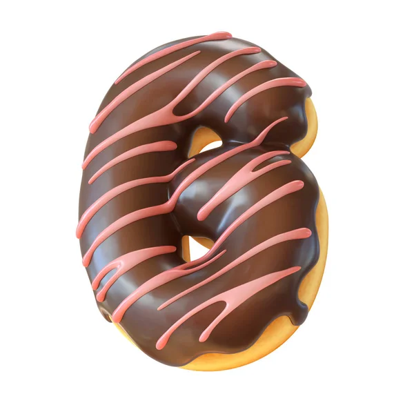 釉面甜甜圈字体3D 渲染字母 — 图库照片