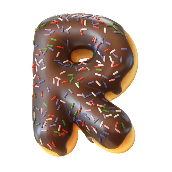 Fonte Donut Vitrificada Renderização Letra — Fotografia de Stock