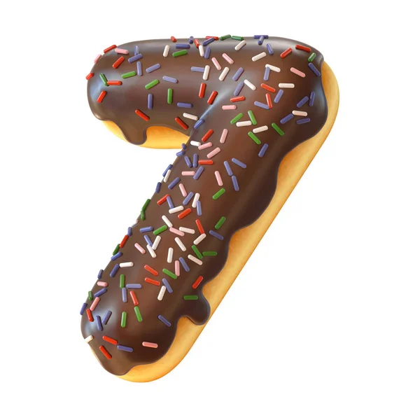 釉面甜甜圈字体3D 渲染数7 — 图库照片