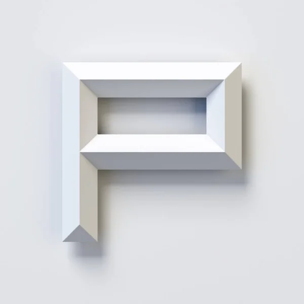 Γράμμα Πλατεία Τριών Διαστάσεων Γραμματοσειρά Λευκό Απλό Γεωμετρικά Χύτευση Σκιά — Φωτογραφία Αρχείου