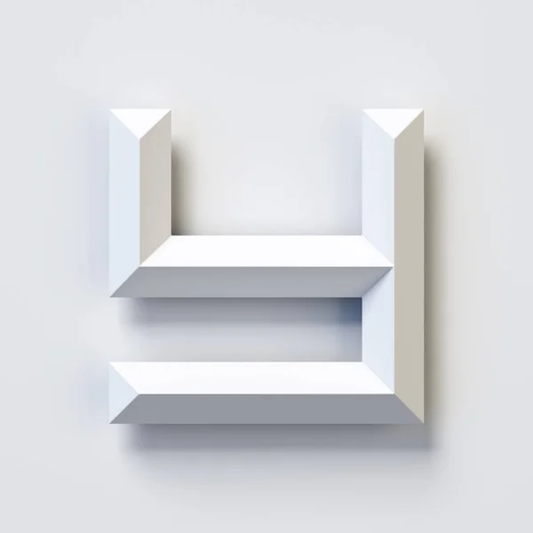 Letter Square Three Dimensional Font White Simple Geometric Casting Shadow — Stock Photo, Image