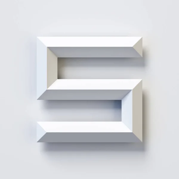 Nomor Persegi Tiga Dimensi Font Putih Sederhana Geometris Pengecoran Bayangan — Stok Foto